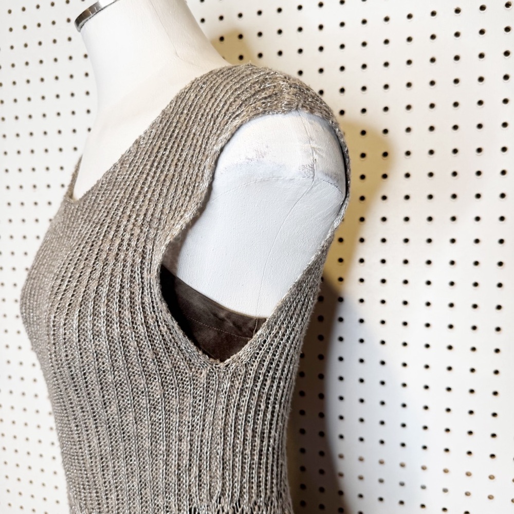Margaret‎ O’Leary | Crochet Knit Semi-Sheer Dress w/ Slip Dress Separate Sz. M - Picture 6 of 12
